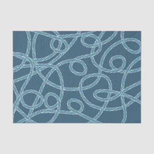 Papel De Seda Patrón Navy Blue Rope Nautical