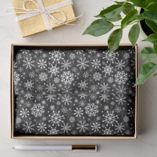 Papel De Seda Patrón negro de copos de nieve sin fisuras de Navi