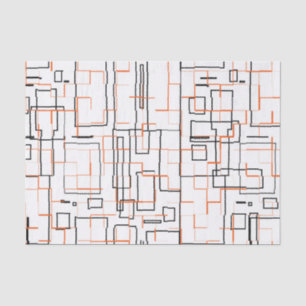 Papel De Seda Patrón negro Naranja elegante