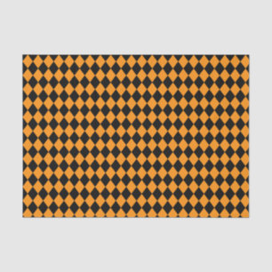 Papel De Seda Patrón negro y naranja a cuadros de Halloween