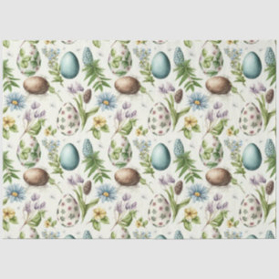 Papel De Seda Patrón nostálgico vintage de huevos de Pascua No5