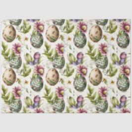 Papel De Seda Patrón nostálgico vintage de huevos de Pascua no 1