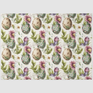 Papel De Seda Patrón nostálgico vintage de huevos de Pascua no 1