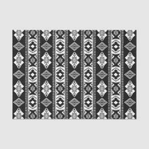 Papel De Seda Patrón occidental blanco negro