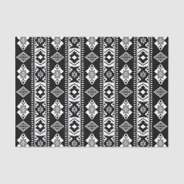Papel De Seda Patrón occidental blanco negro (Anverso)