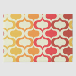 Papel De Seda Patrón Ombre Ogee en naranja, mandarina y rojo