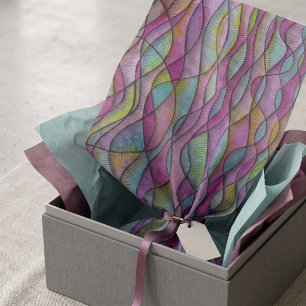 Papel De Seda Patrón ondulado abstracto de tono de joya boho
