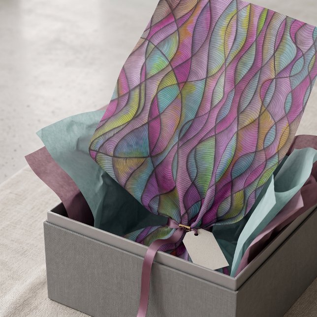 Papel De Seda Patrón ondulado abstracto de tono de joya boho (Subido por el creador)
