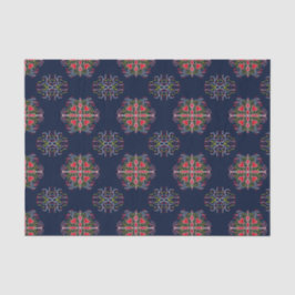 Papel De Seda patrón ornamental azul