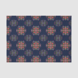 Papel De Seda patrón ornamental azul