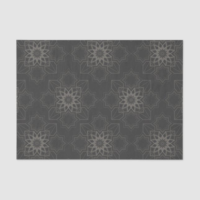 Papel De Seda Patrón ornato oscuro elegante (Anverso)