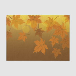 Papel De Seda Patrón otoñal con hojas de arce en caída y bokeh