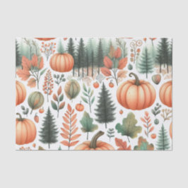 Papel De Seda Patrón otoño de acuarela de calabaza para otoño