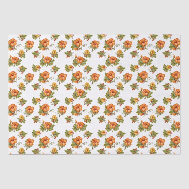 Papel De Seda Patrón otoño de calabaza acuática (Anverso)