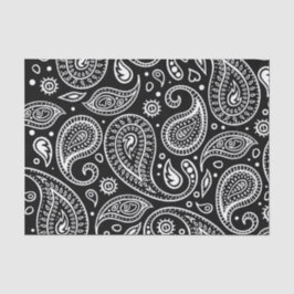 Papel De Seda Patrón paisley clásico blanco y negro Personalizab