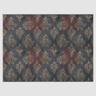 Papel De Seda Patrón Persa Dorado Damask Noir (2)