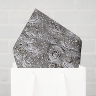Papel De Seda Patrón plateado de Navidades festivos enlosado