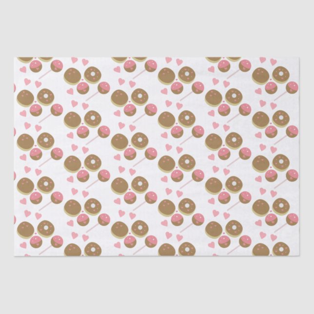 Papel De Seda Patrón pop de El día de San Valentín y pastel (Anverso)