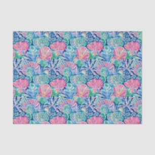 Papel De Seda Patrón Preppy Palm Beach Ocean Shell