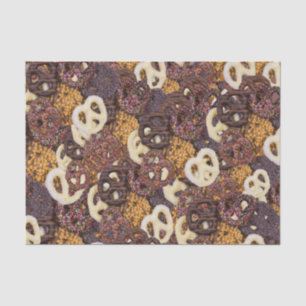 Papel De Seda Patrón Pretzels de chocolate