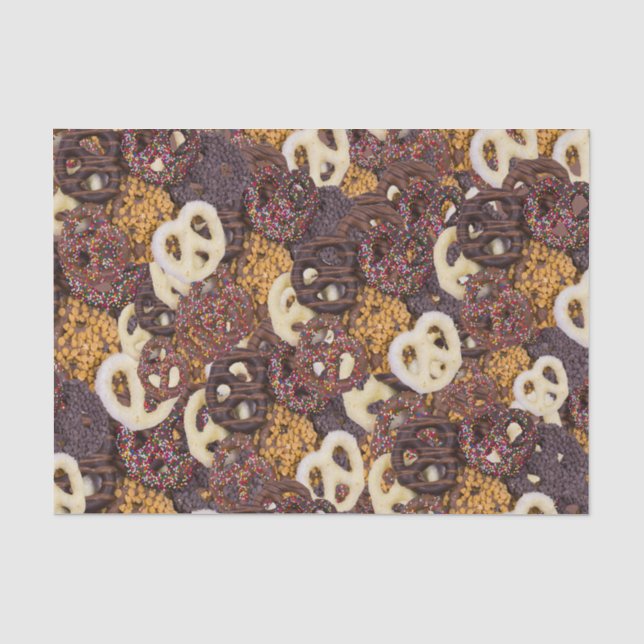 Papel De Seda Patrón Pretzels de chocolate (Anverso)