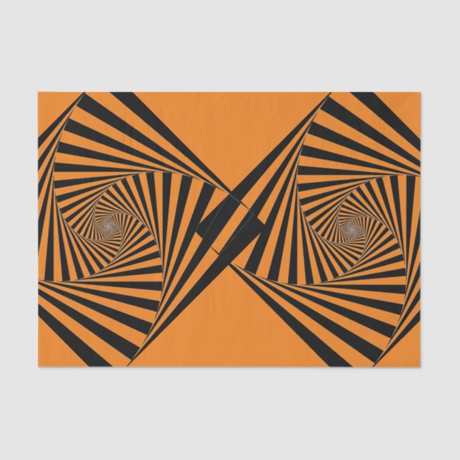 Papel De Seda PATRÓN PSICODELIC DE HALLOWEEN Tejido naranja (Anverso)