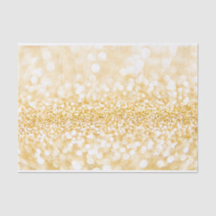 Papel De Seda Patrón Purpurina Blanco Y Oro Luminoso