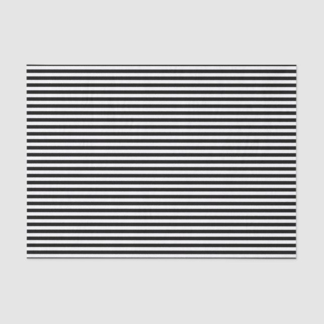Papel De Seda Patrón rayado blanco y negro más profundo (Anverso)
