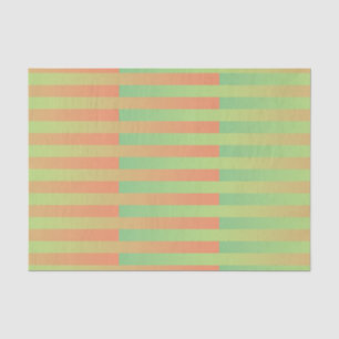 Papel De Seda Patrón rayado de Naranja verde