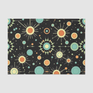 Papel De Seda Patrón retro atómico de explosión de mediados de s