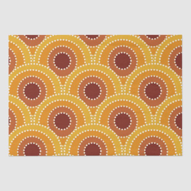 Papel De Seda Patrón retro de amanecer Art Deco (Anverso)