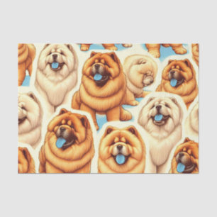 Papel De Seda Patrón retro de brillo de chow-chow