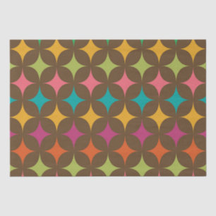 Papel De Seda Patrón Retro de Estallidos de Estrellas Colorido d