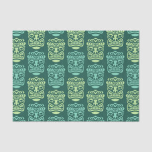 Papel De Seda Patrón retro de tiki moderno del siglo medio