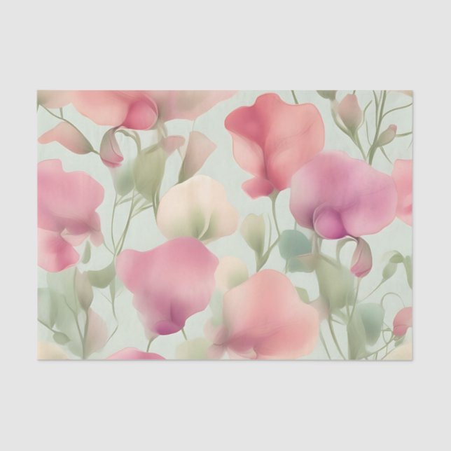 Papel De Seda Patrón retro pastel dulce (Anverso)