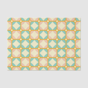 Papel De Seda Patrón retro sin fisuras con cuadrados redondeados