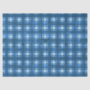 Papel De Seda Patrón revestido de denim moderno azul y blanco