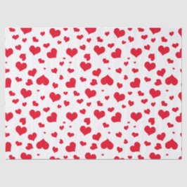 Papel De Seda Patrón rojo/blanco aleatorio de corazones de San V