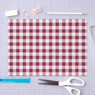 Papel De Seda Patrón rojo blanco borgoñón
