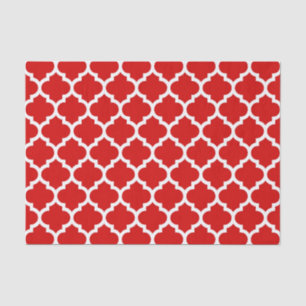 Papel De Seda Patrón rojo blanco marroquí de quatrefol #5
