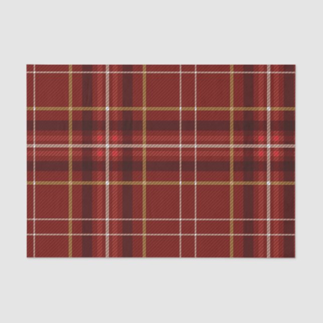 Papel De Seda Patrón rojo dorado de Navidades (Anverso)