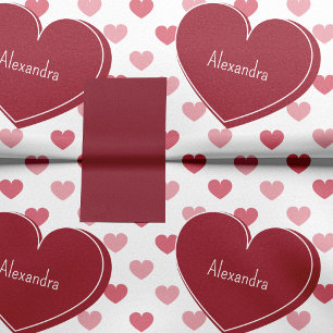 Papel De Seda Patrón rojo + rosa de corazón con El día de San Va