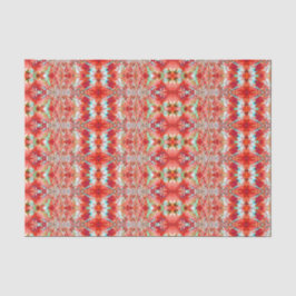 Papel De Seda Patrón Rojo Verde azulado Blanco Coloroso Vintage 