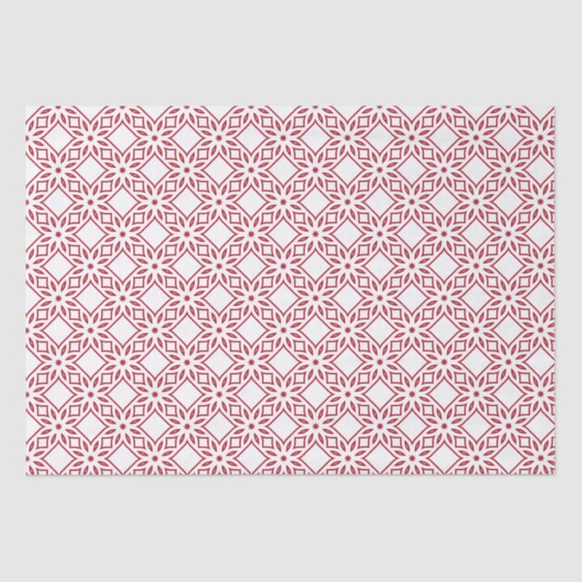Papel De Seda Patrón rojo y blanco de los navidades (Anverso)