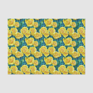 Papel De Seda Patrón Rosa de color amarillo