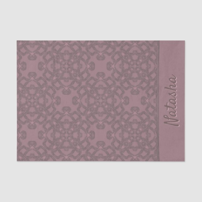 Papel De Seda Patrón Rosa de polvo personalizado (Anverso)