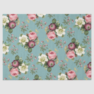 Papel De Seda Patrón Rosa floral vintage