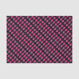Papel De Seda Patrón Rosa Rosado Y Negro Caliente,