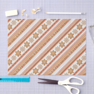 Papel De Seda Patrón rústico de Navidad de bastón de caramelo y 