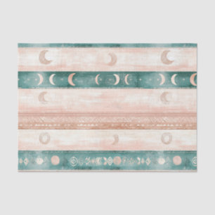 Papel De Seda Patrón Rústico de Sol y Luna para Vida Espiritual